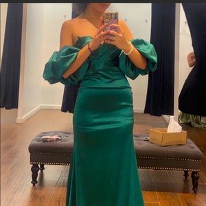 Elegant emerald green prom dress from Gautier Formal Dresses